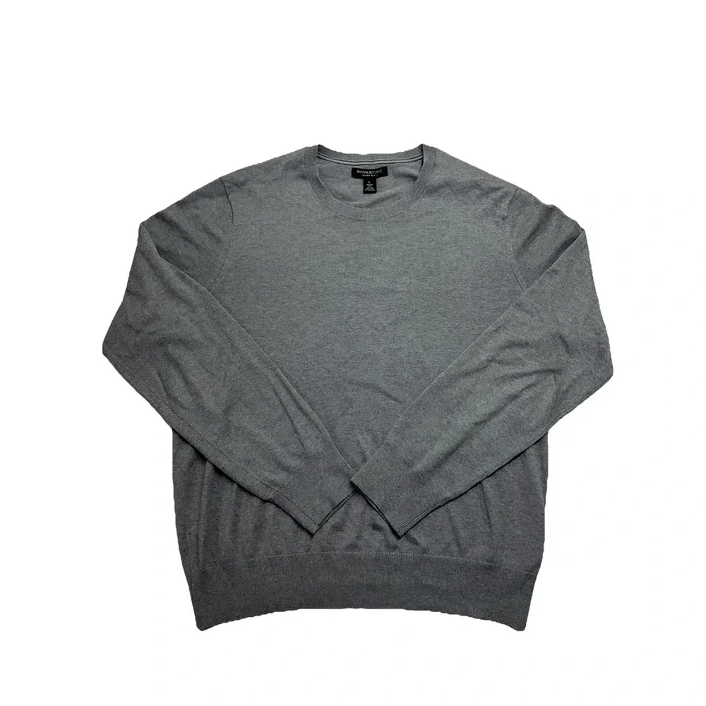 Banana Republic Mens Gray Long Sleeve Pullover Cardigan Sweater Size L